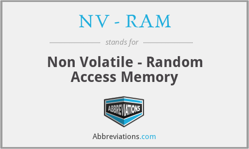 NV - RAM - Non Volatile - Random Access Memory